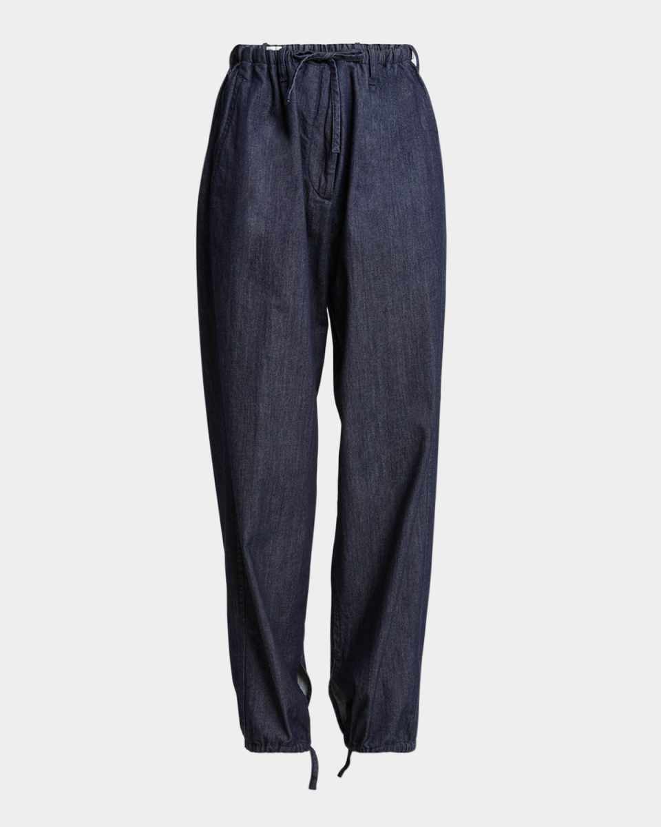 Penra Denim Straight-Leg Ankle Pull-On Pants